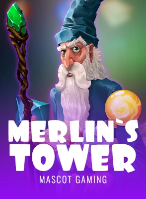 Magical slot game Merlin’s Tower with wizard and staff