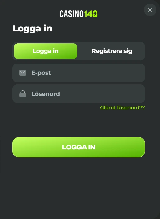 Casino148 inloggning – logga in med e-post och lösenord