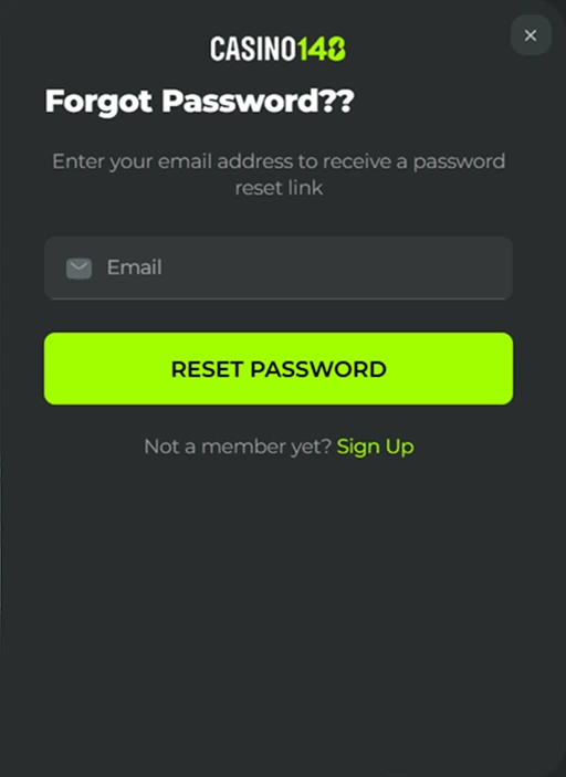 Reset password Casino148 – modulo per recuperare l’accesso al conto